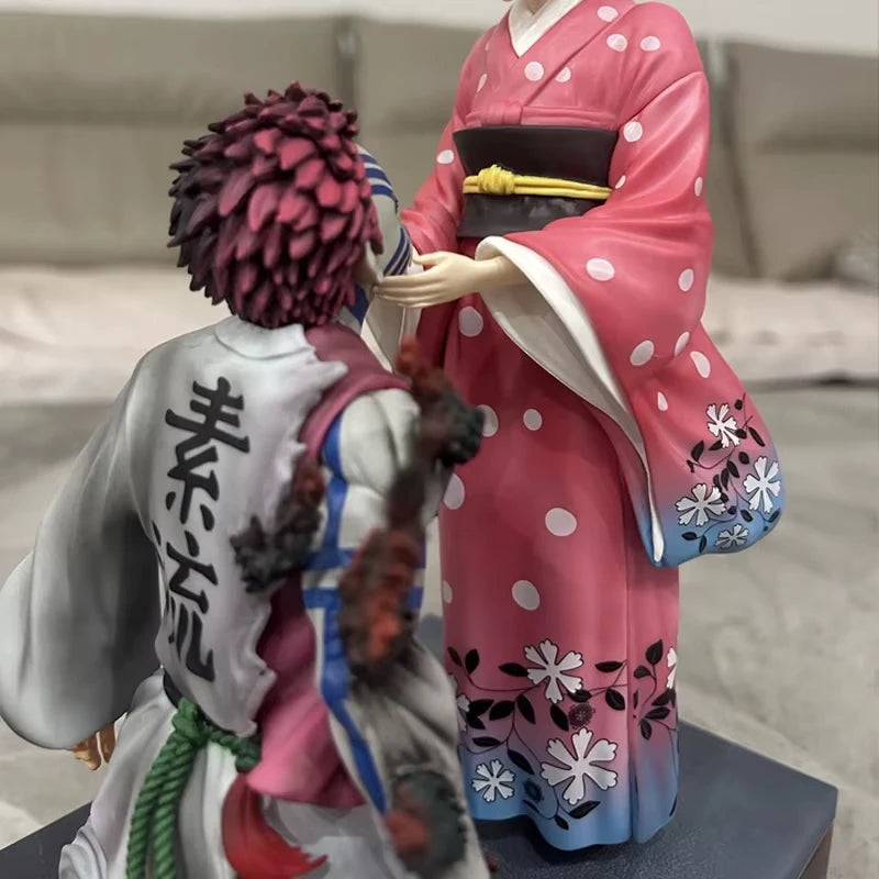 27cm Demon Slayer Gk Popart Akaza & Koyuki Cherry Blossom Scene Desktop Ornament Model Figure Anime Collectible Periphery Gift