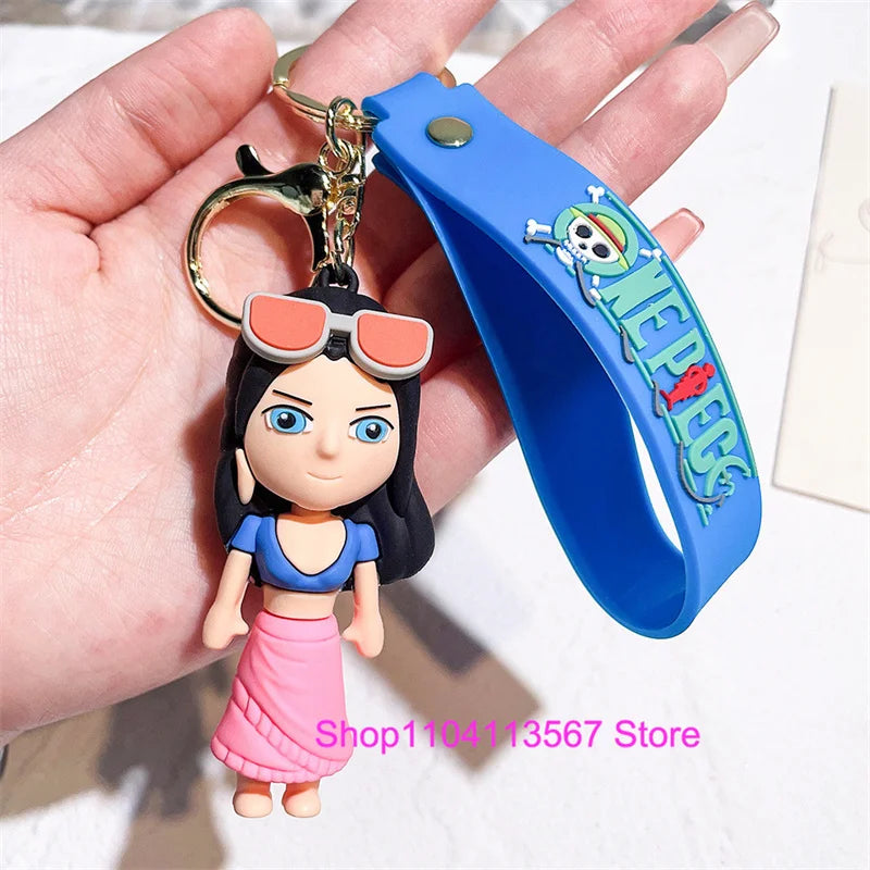 One Piece Luffy Keychain Monkey D. Luffy Roronoa Zoro Cartoon Character Ornament Key Bag Pendant Clothing Accessories