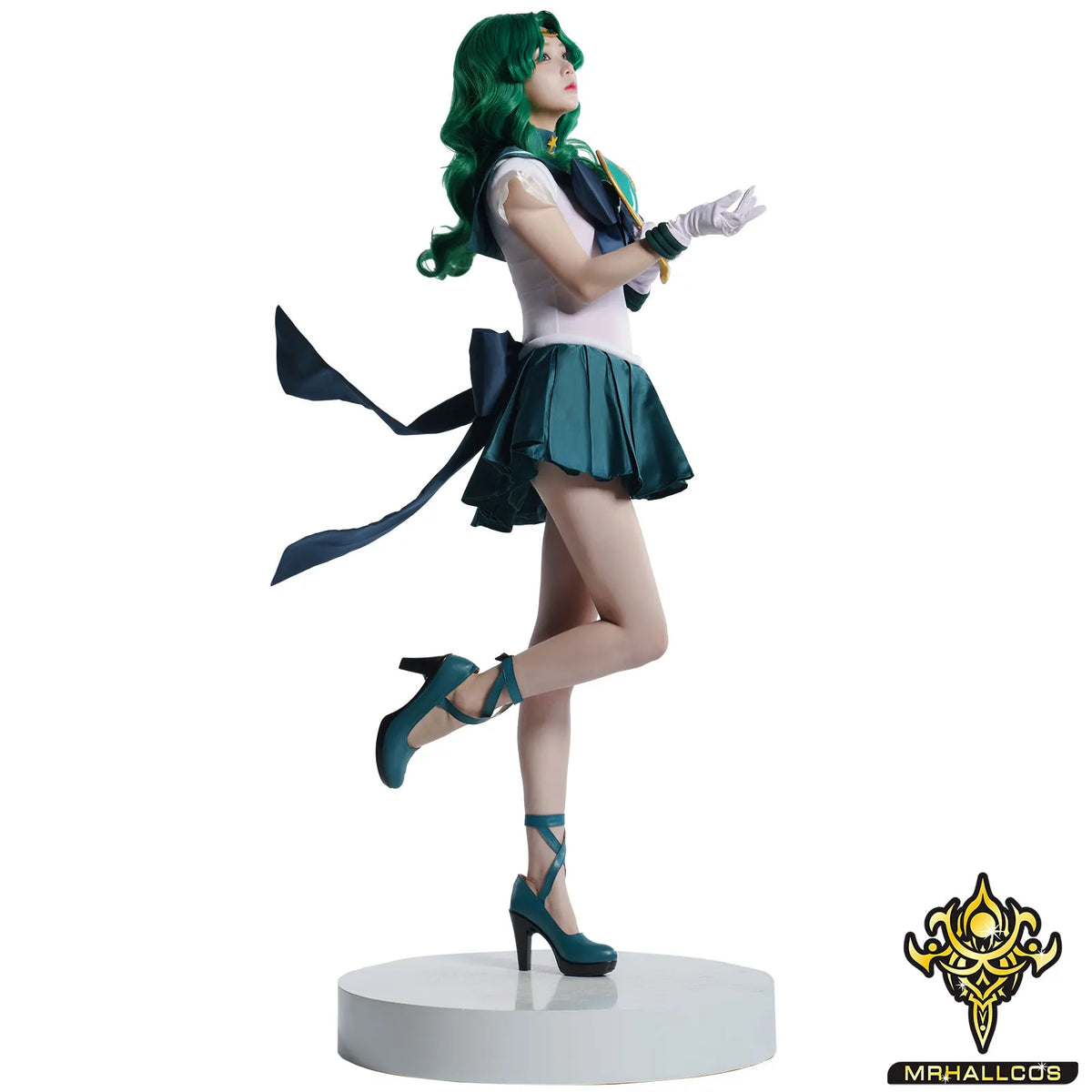 MRHALLCOS Anime Cosplay Sailor Neptune Michiru Kaiou Moon SuperS Dress Outfits Costume Halloween Party Kid Adult Women Plus Size