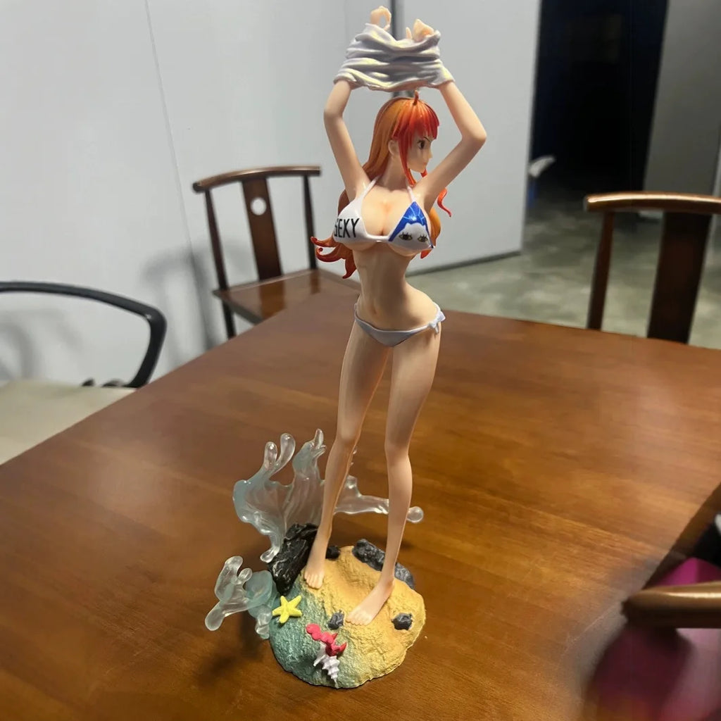 25cm One Piece Anime PeripheralSwimsuit Nami Figure Tabletop Doll Model Toy Decoration Collection Birthday Gift
