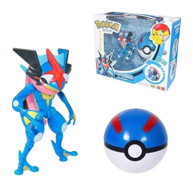 Pokemon Ball Deform Mewtwo Figure Pokeball Action Figurine Pikachu Charizard Gengar Blastoise Greninja Eevee Poke Child Toy Set