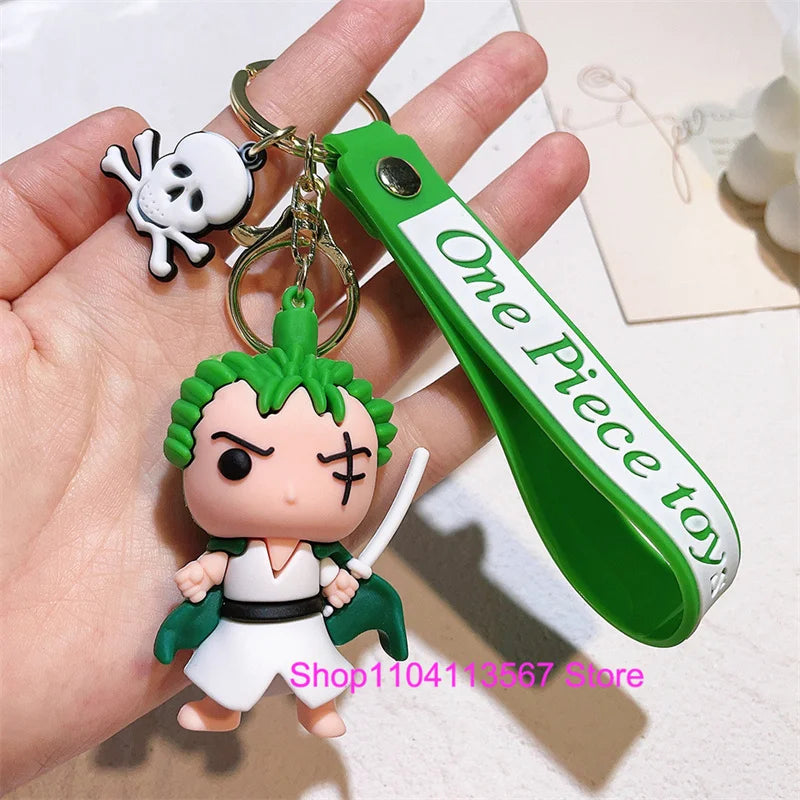 One Piece Luffy Keychain Monkey D. Luffy Roronoa Zoro Cartoon Character Ornament Key Bag Pendant Clothing Accessories