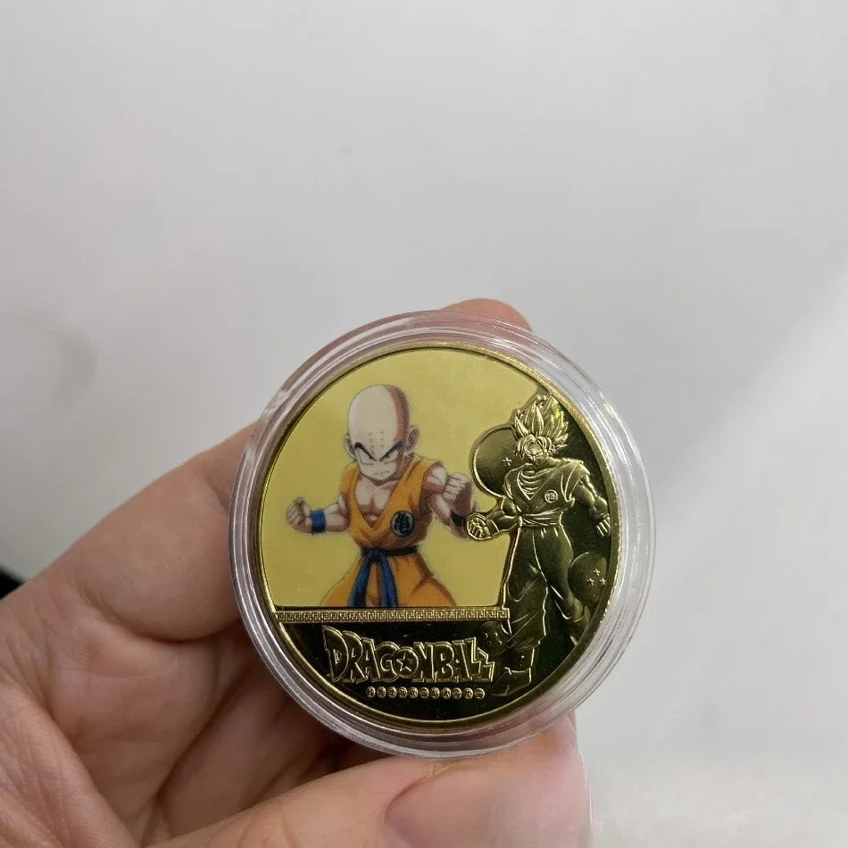 10CPS2026 New Dragon Ball Z 10th Anniversary Coin Keychain Metal Crafts Die-casting Sticker Badge Bag Pendant Accessories