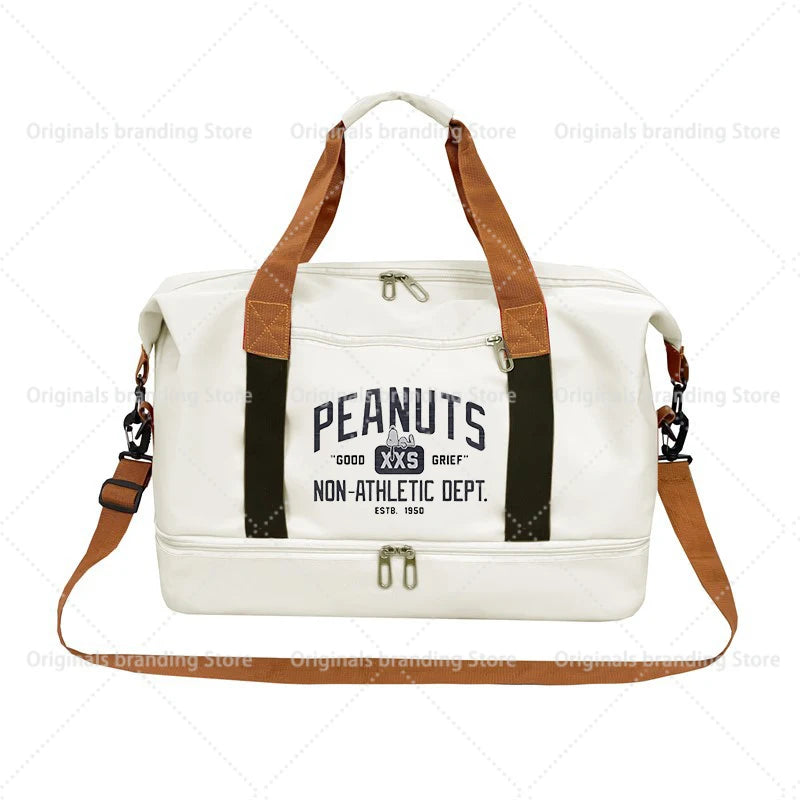 SNOOPY Travel Bag Anime Cartoon Women Waterproof Gym Sport Bag Fitness Handbag for Men Storage Bag Shoulderbag  birthday Gift