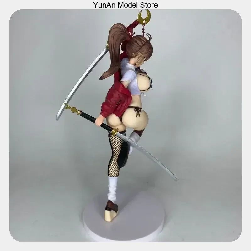 28cm Anime Dual Swords Standing Pose Figure Collectible Desktop Decoration Gift