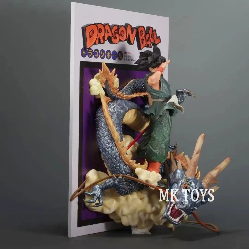 44.5cm Anime Dragon Ball Z Figure Title Page Shenron Goku Action Figures PVC Statue Model Collectible Decoration Toy Gifts
