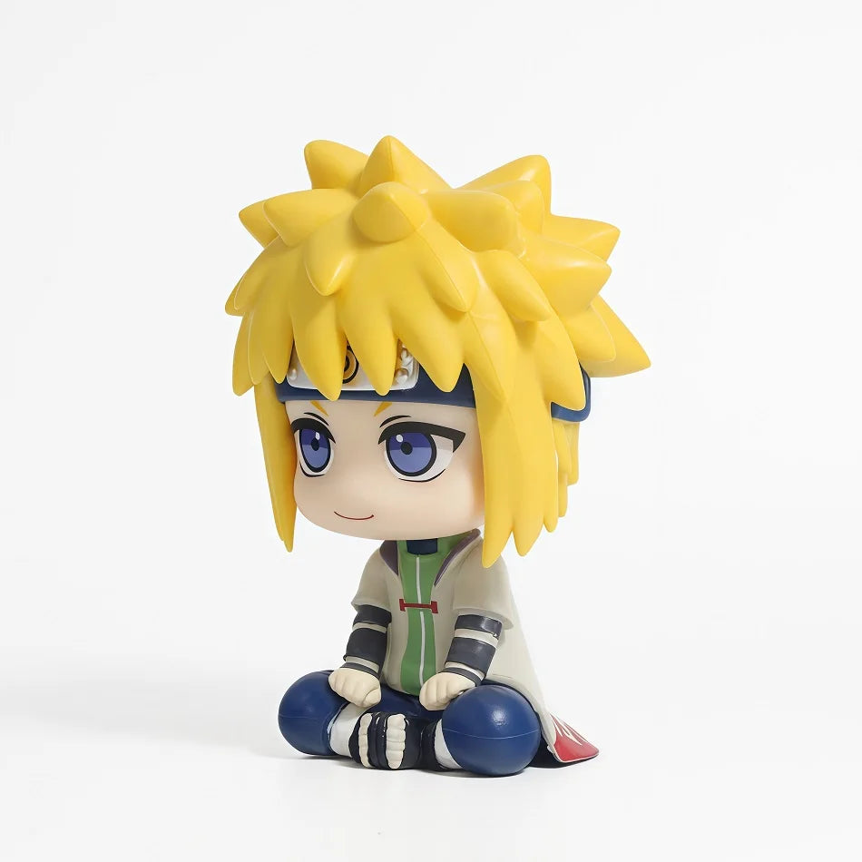 Naruto Chibi Figures Q Version Sitting Anime Figurines Sasuke Itachi Kakashi Gaara Hinata Sakura Collectible Desk Decor Gift
