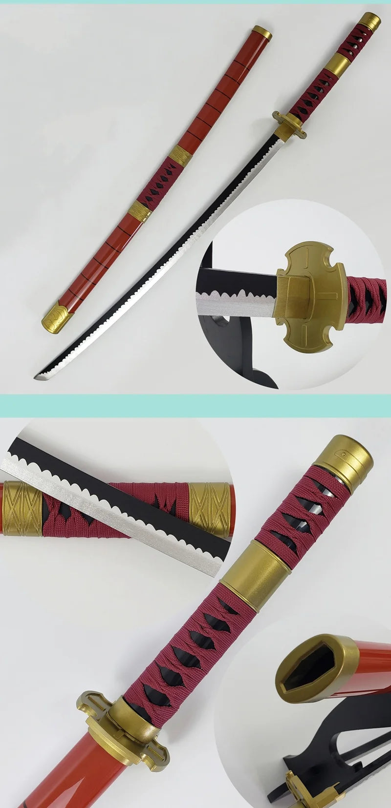 40inch Roronoa Zoro Katana Wooden Shanks Sword Anime Cosplay Prop Ninja Knife Real Size Japanese Katana Samurai Sabre Toys Gift