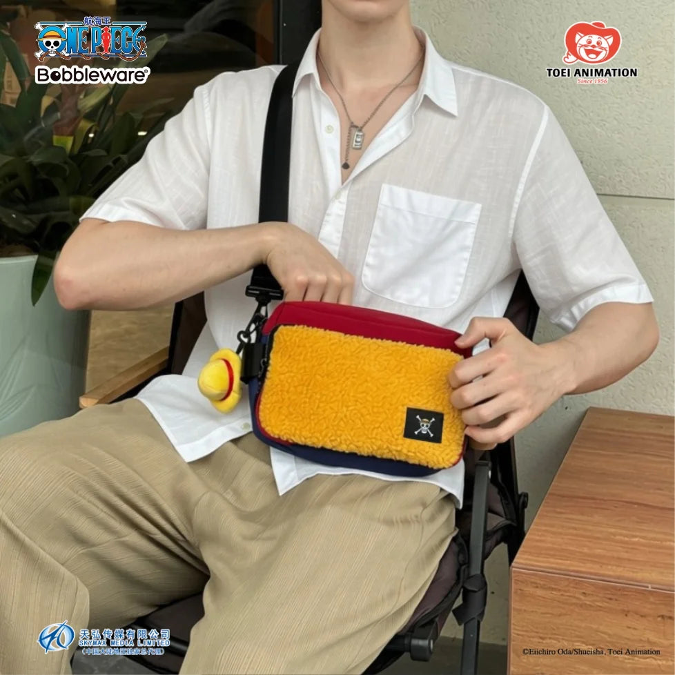 Official One Piece Anime Shoulder Bag Luffy Zoro Chopper Crossbody Bag Waterproof Layer Travel Storage Bag Fans Collection Gift.