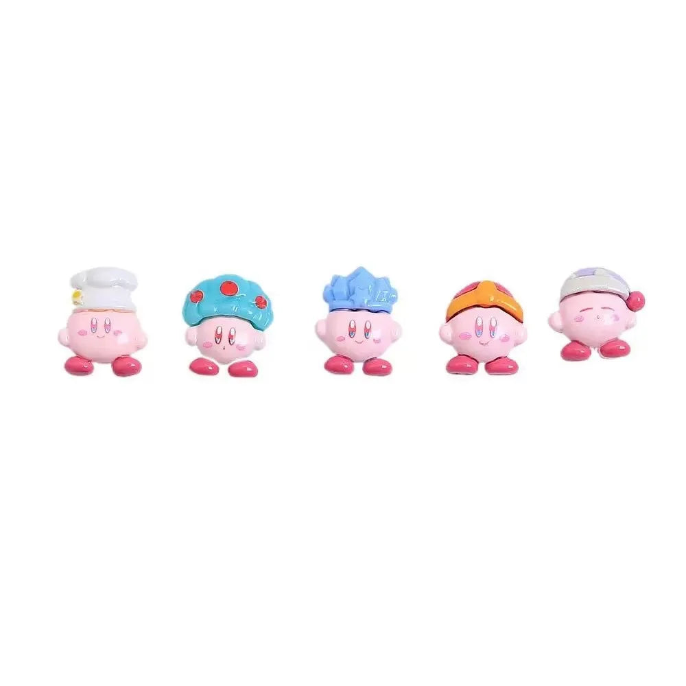 6Pcs/Set Cartoon Cute Anime Figure Mini Kawaii Star Kirby Ear Studs Hairpin Nail Decoration Water Cup Case Resin DIY Accessories