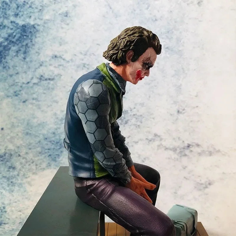 New Roof Decoration Joker Heath Ledger Sitting Posture Figures Car Doll Tail Roof Pendant Model Statue Collectable Toys Gifts