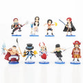 9pcs/set One Piece Zoro Ace Sabo Shanks Edward Hancock Yamato Katakuri Roger Anime Figure Toys Collection Model Ornaments