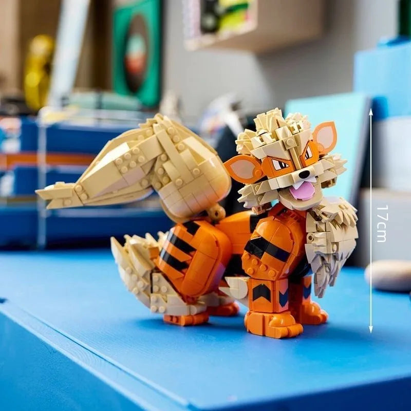 In Stock Fantasy Orange Beast Model Building Blocks Bricks, DIY Assembled Collectible Toy, Desktop Decoration Christmas Gifts
