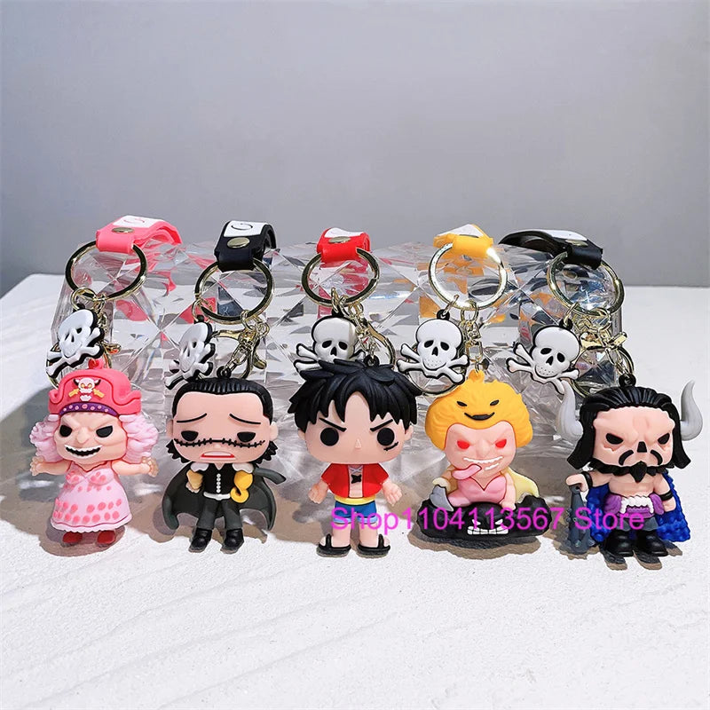One Piece Luffy Keychain Monkey D. Luffy Roronoa Zoro Cartoon Character Ornament Key Bag Pendant Clothing Accessories
