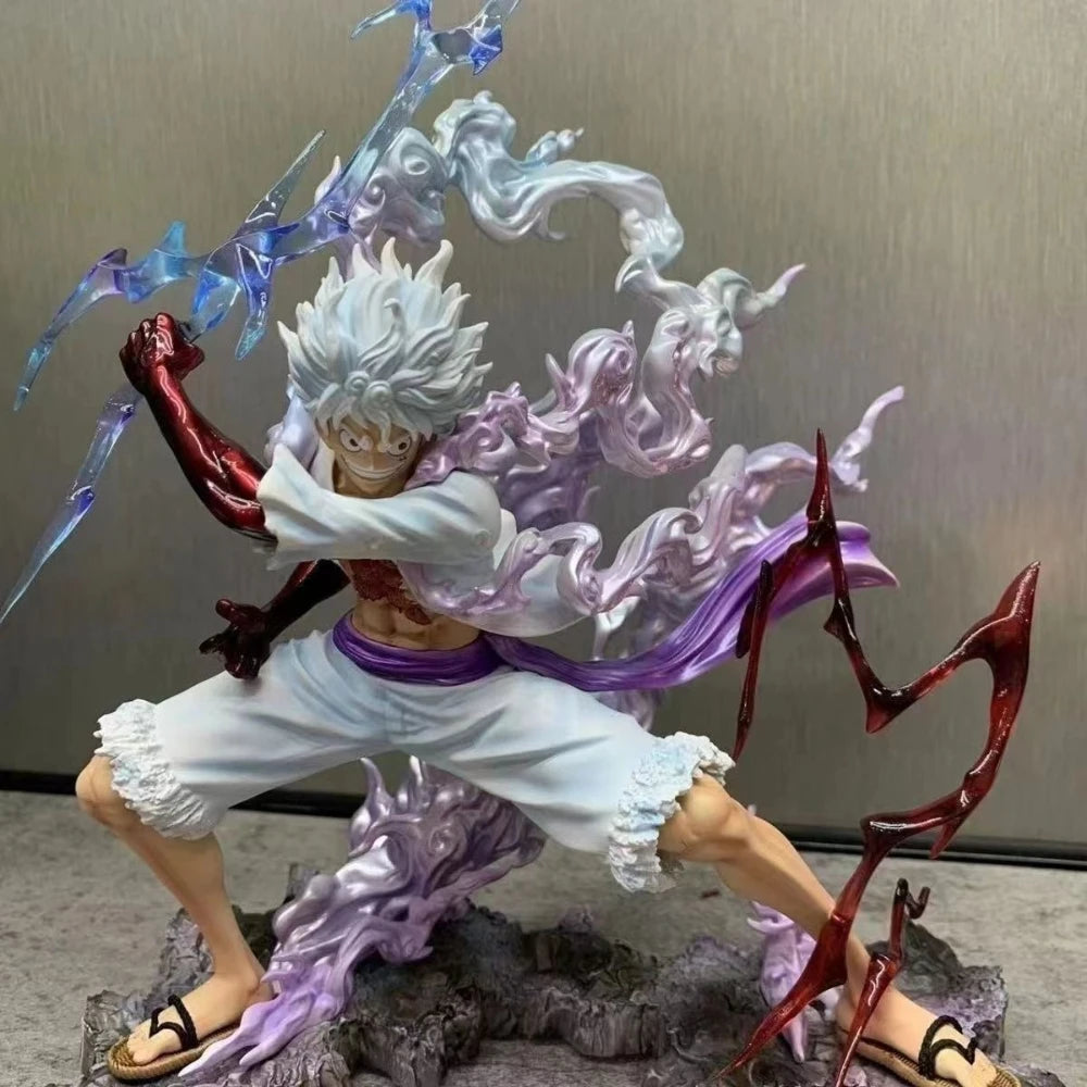28cm/11.02in One Piece Anime Wink Studio Small Thunderbolt Nika Luffy Figures Pvc Statue Desktop Ornamen Collection Statue Model