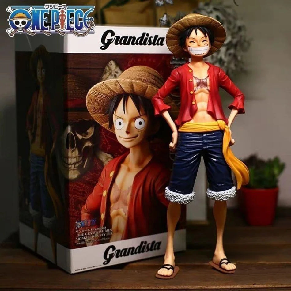 New 28cm One Piece Anime Figure Confident Smiley Luffy Three Form Face Changing Doll Action Figurine Model Toys Birthday Gifts