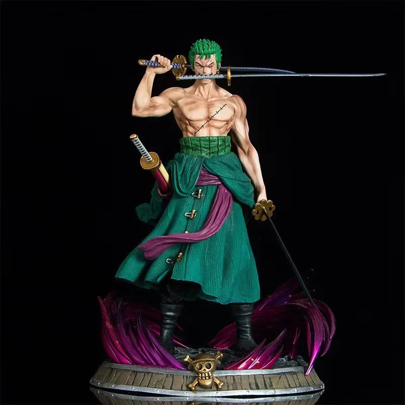 One Piece Phantom Roronoa Zoro Three-Sword Style Anime Figure Handmade Model Action Figure Model Statue Collection Desktop