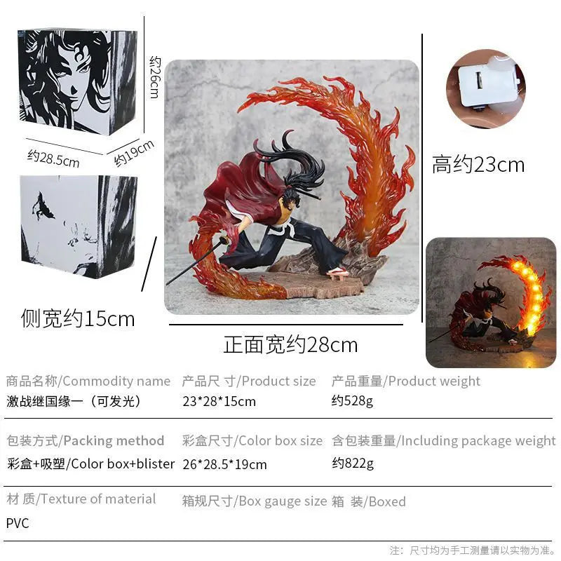 【In-Stock】Ghost Slayer Gk Battle Black Death Mou Battle Ji Guoyuan One Light Edition Model Ornament Statue Handmade Wholesale