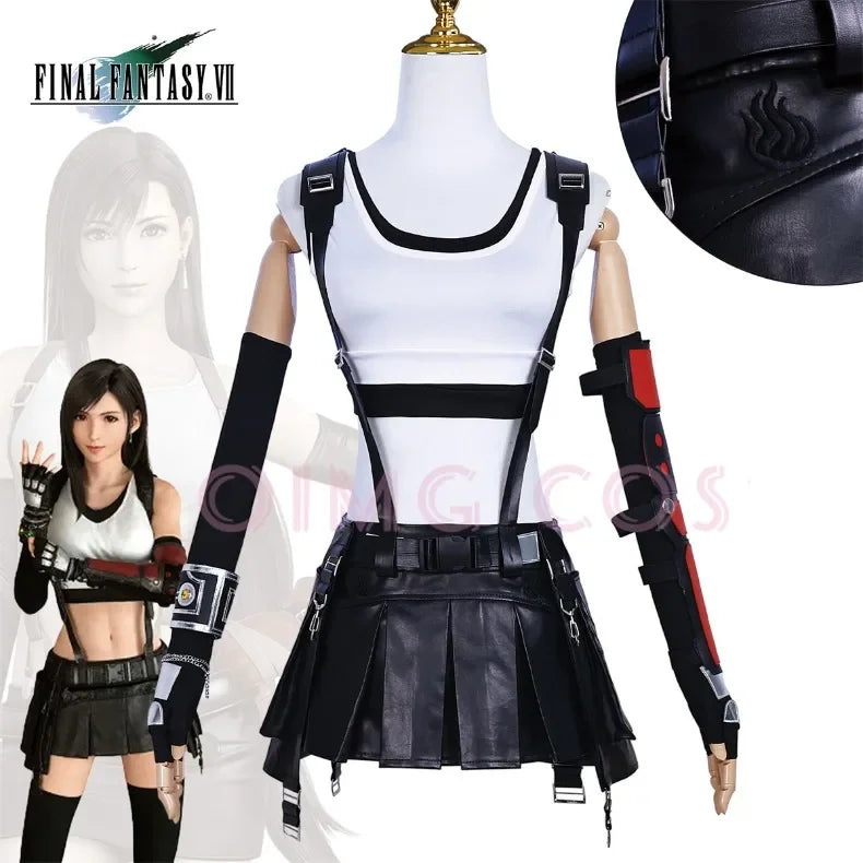 Tifa Lockhart Cosplay Costume Carnival Uniform Wig Anime Halloween Costumes Game Women