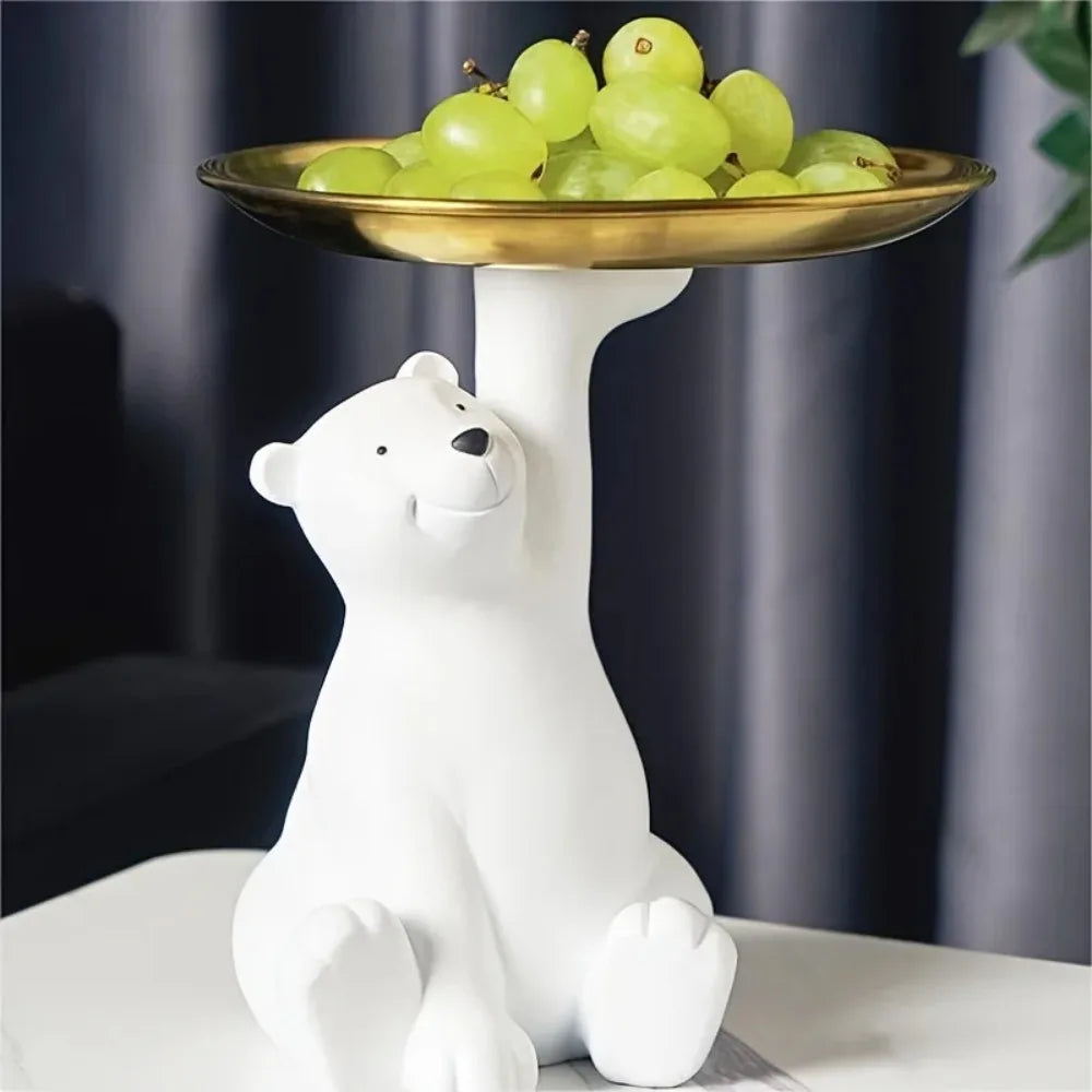 Creative Polar Bear Seated Position Tray Storage Accessories That Can Store Keys Decorations for Friends Birthday Gifts
