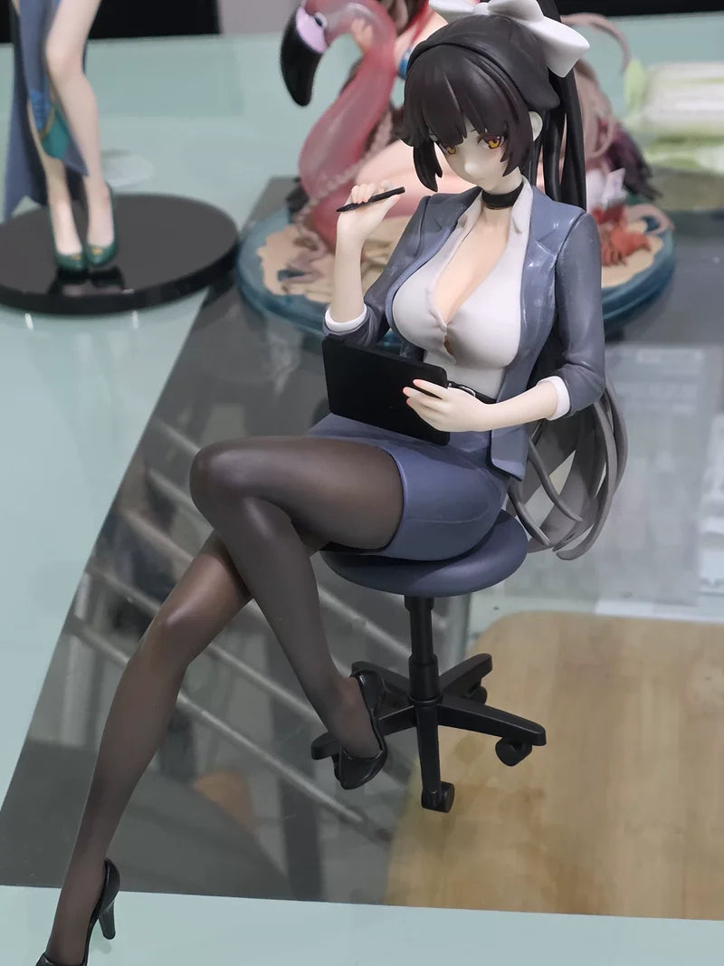 Anime Figure Azur Lane Takao Office Secretary Pvc Statue Bookshelf Computer Case Decoration Desktop Ornament Adult Collection