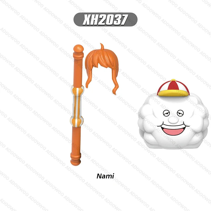 XH2030-XH2077 Japanese Anime Series Cartoon Building Block Figure Luffy Zoro Joba Mini Action Combination Desktop Accessory Toy