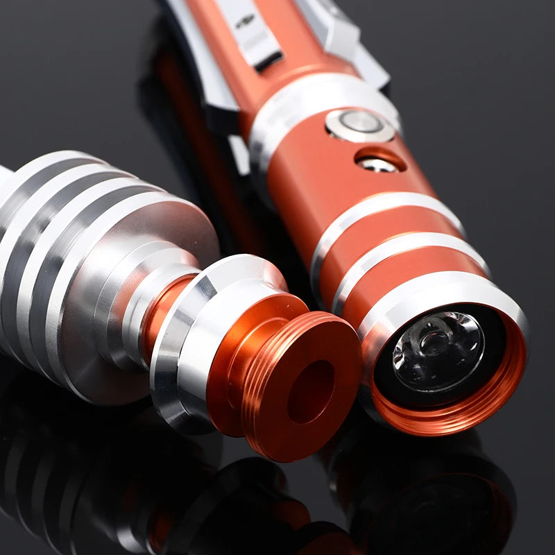 Leia Metal Handle RGB Cosplay Double-edged Lightsaber Sword 16 Colors Change LED Switchable Sound And Light For Boys Girls Gift