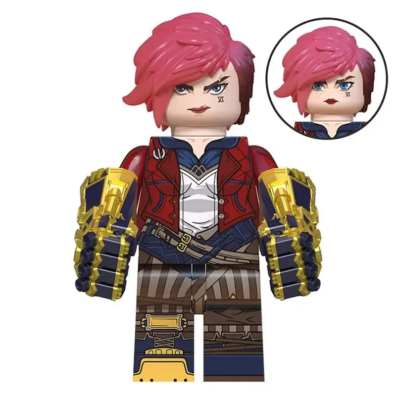 【In Stock】QD001-QD008 Arcane Figure Jinx Vi Anime Figure Jayce Viktor Figurine Statue Model Collection Q Version Decoration Toys