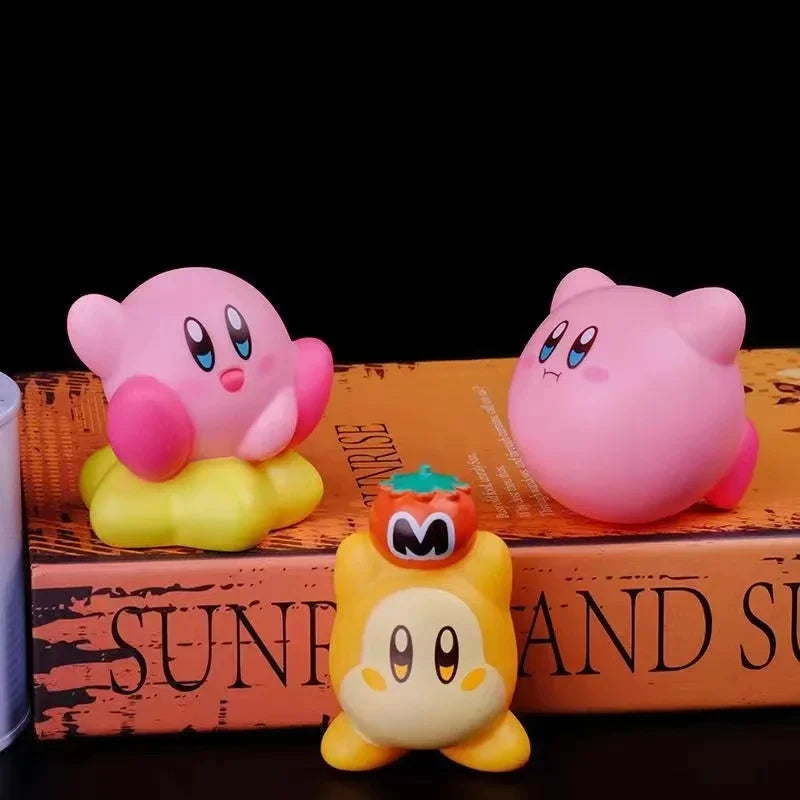 8Pcs/Set Games Star Kirby Anime Figure  Cute Cartoon Pink Kirby Mini Figure Decorative Collection Toy For Children's Gifts
