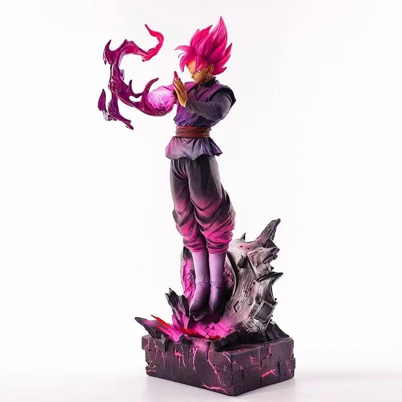 JT Statue 38cm/14.96inch Dragon Ball Z Zamasu Figure Black Goku Super Saiyan Action Figure Collection Model Toys Luminous Moon
