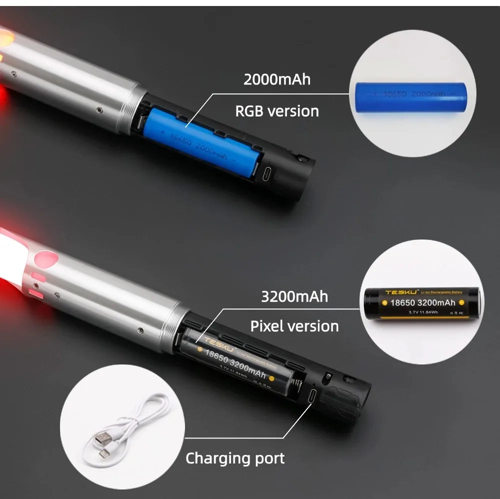 TXQSABER Double-edged A01 Heavy Dueling 12colors Combat Jedi Saber Sword Blaster Luminous Toy Cosplay Gesture Control
