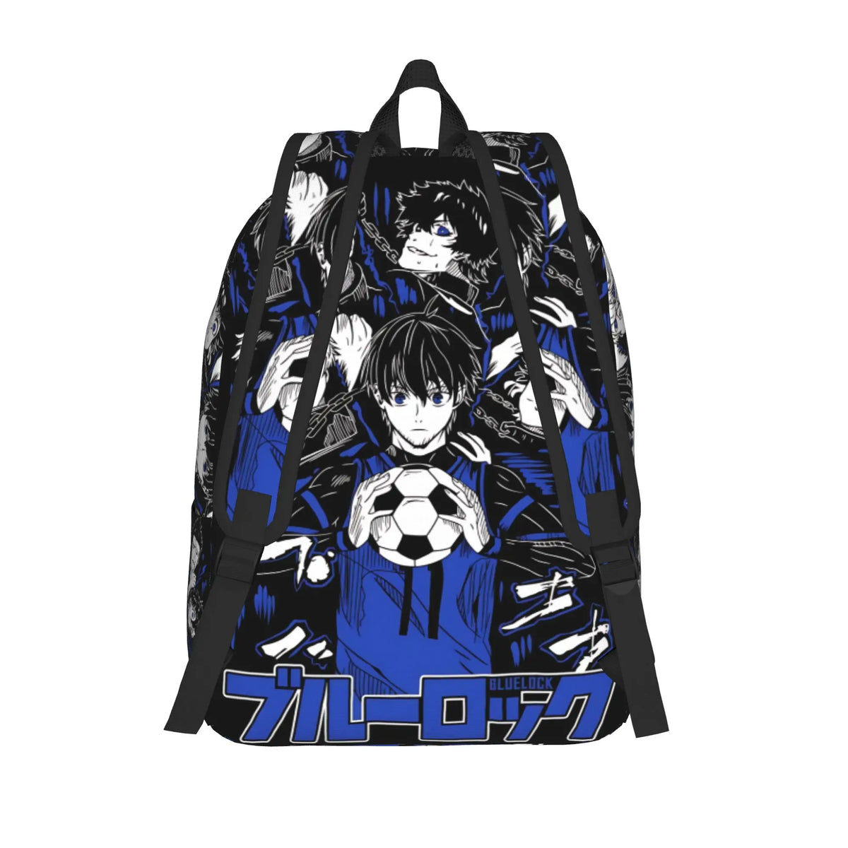 Fashion Blue Lock Football Anime Backpack  Mochilas Casual For Work Zipper Closure Rucksack