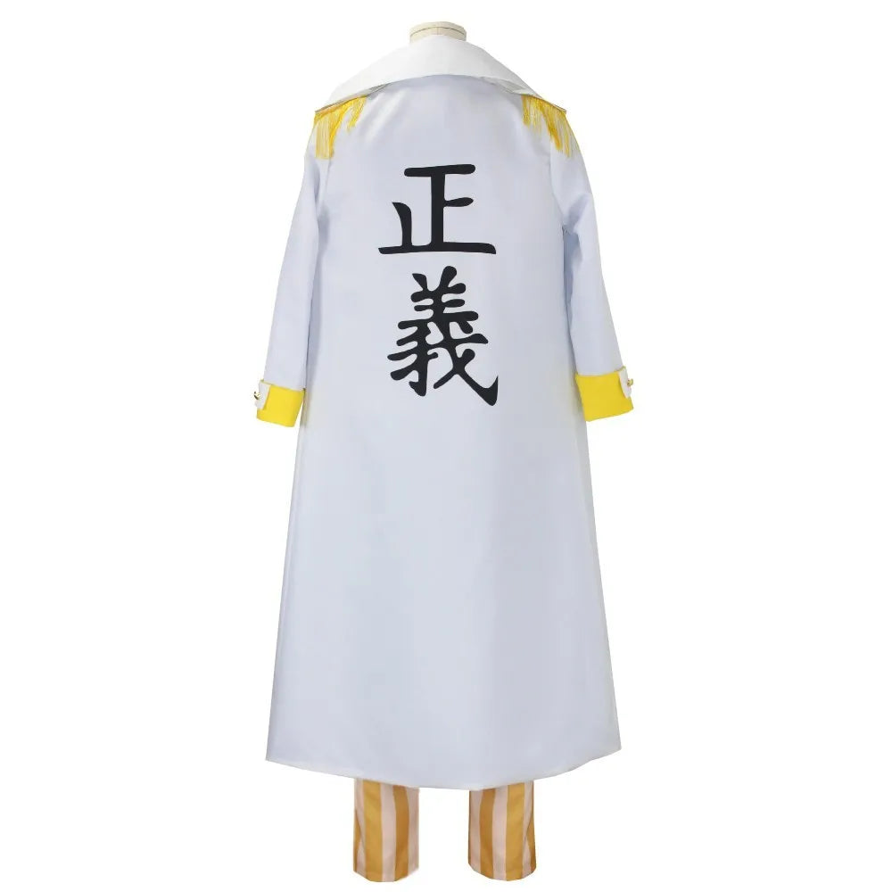 NEW Anime Borsalino Cosplay Costume Admiral Kizaru Cloak And Uniform Suit Halloween Navy General Performance Costumes