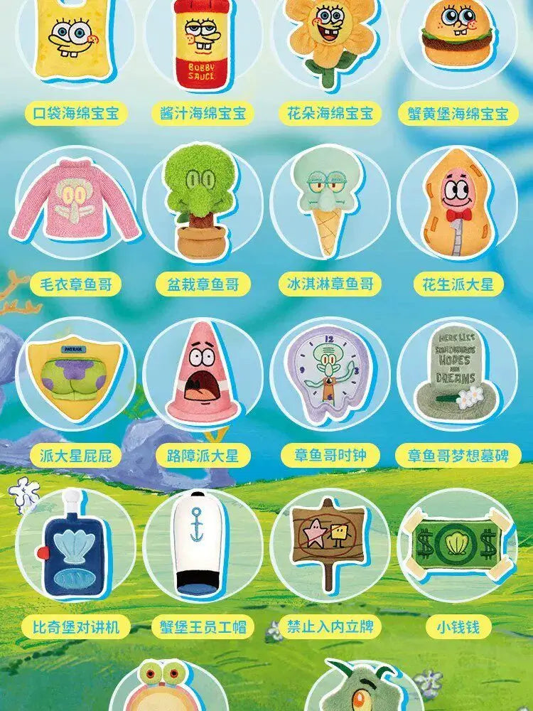 Official Licensed Spongebob Bikini Bottom Blind Bagdoll Fridge Magnet Cute Anime Figure Kawaii Birthday Pendant Gift Home Decor
