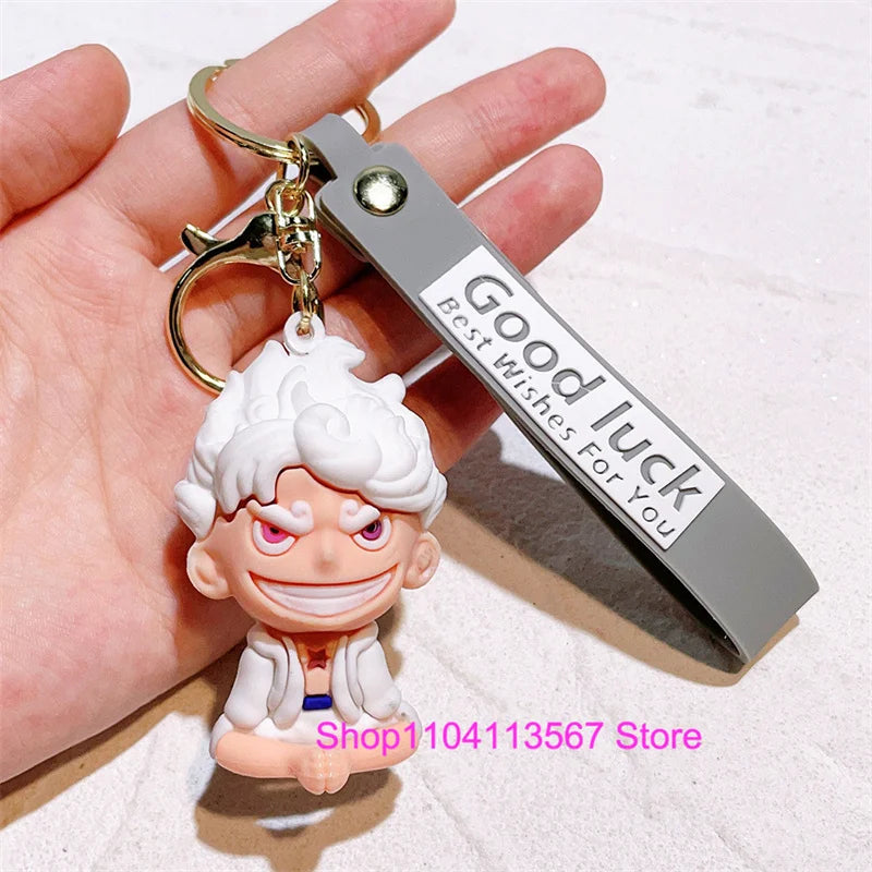 One Piece Luffy Keychain Monkey D. Luffy Roronoa Zoro Cartoon Character Ornament Key Bag Pendant Clothing Accessories