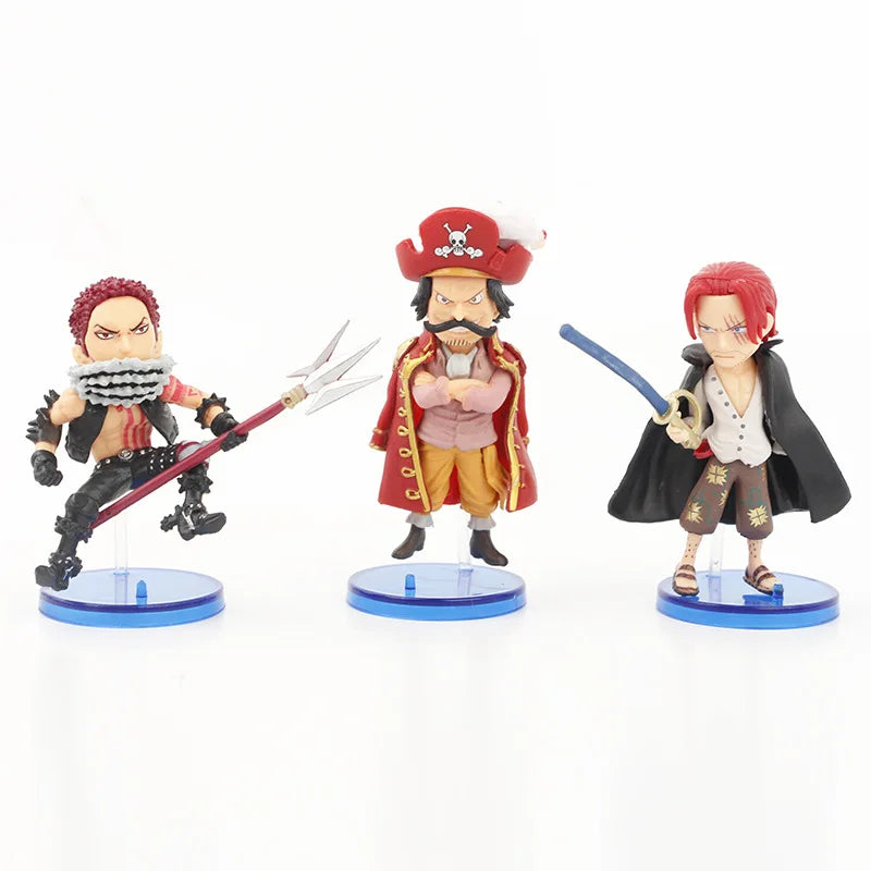 9pcs/set One Piece Yamato Edward Newgate Charlotte Katakuri Boa Hancock Shanks Zoro Sanji Luffy Figures Pvc Model Toys 7cm