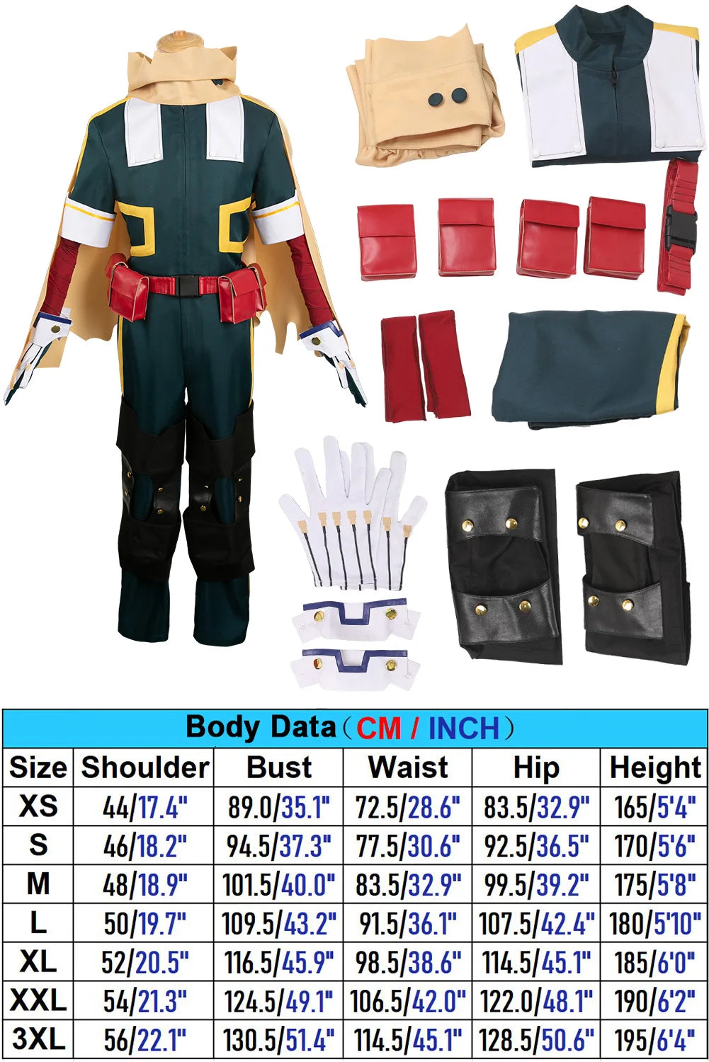 Midoriya Izuku Cosplay Fantasy Flight Clothing Anime Hero Of Academia Costume Disguise Adult Men Roleplay Fantasia Outfits Male