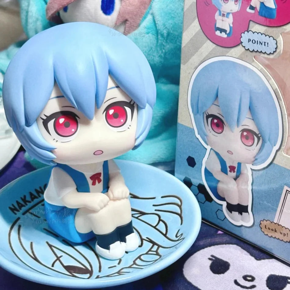 New Neon Genesis Evangelion Anime Figure EVA Ayanami Rei Asuka LookUp Q Version Model Desktop Ornament Gift Doll Toys