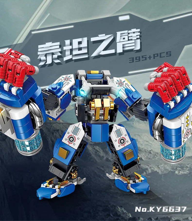 Boys' Educational Mecha Building Blocks Set - Small Particle Plug-in Assembly Toys, Compatible Design