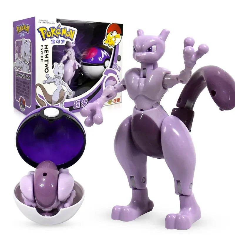 Deform Pokemon Pokeball Greninja Lucario Ball Action Figure Toy Set Mew Pikachu Dragonite Snorlax Venusaur Blastoise Elf Monster