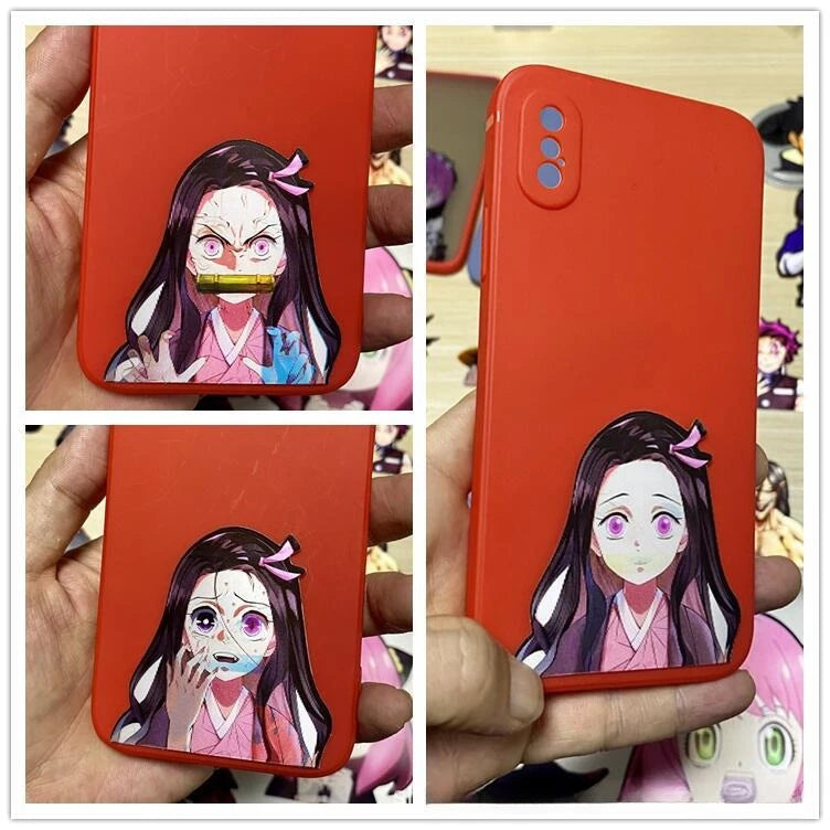 Creative Demon Slayer Sticker Women's Wear Tanjirou Zenitsu Inosuke Funny Anime  Waterproof Laptop Trunk Sticker phone sticker