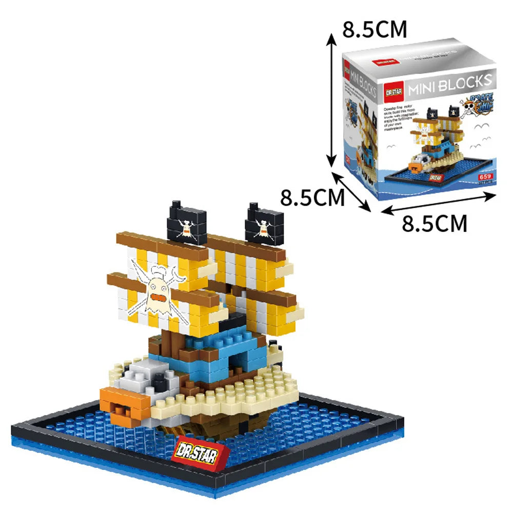 One Piece Anime Pirate Ship Building Blocks Thousand Sunny Going Merry Moby Dick Bricks Piece Figure Creative Toys Birthday Gift