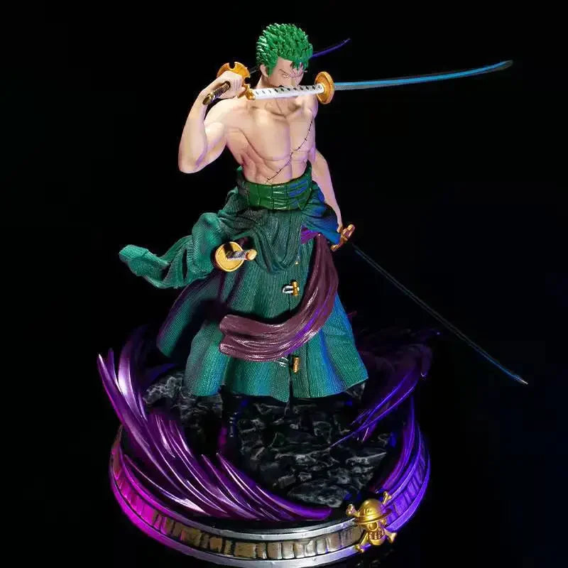 One Piece Phantom Roronoa Zoro Three-Sword Style Anime Figure Handmade Model Action Figure Model Statue Collection Desktop