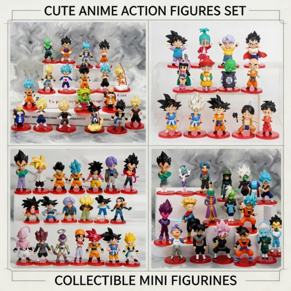 Gen 1 and Gen 2 Dragon Ball Super Saiyan Goku Vegeta artoon figurine Action Mini Figures Dolls Model Action Statue Toys Gifts