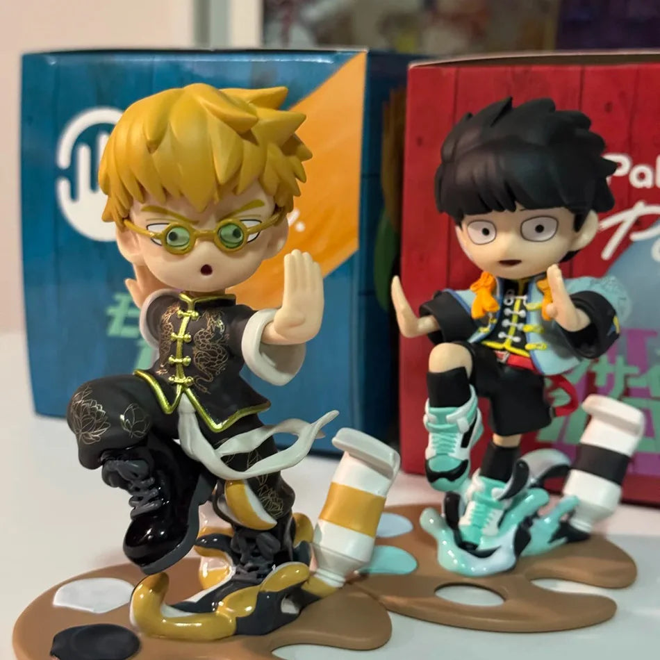 Anime Mob Psycho 100 Figures Gk Reigen Arataka Q Edition Kawaii Standing Palm Series Model Doll Desktop Ornament Collectible Toy