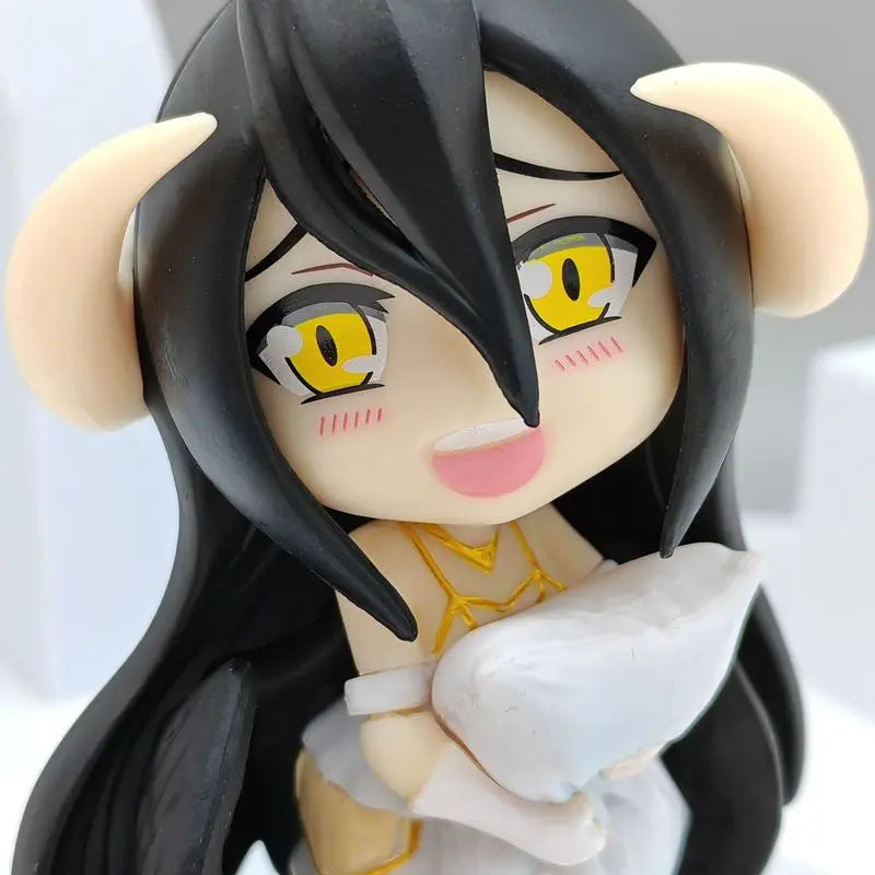 12cm Overlord Pillow Albedo Q-Version Cute Girl Pvc Action Figure Kawaii Model Desktop Ornament Wholesale Toys Collectible Gifts