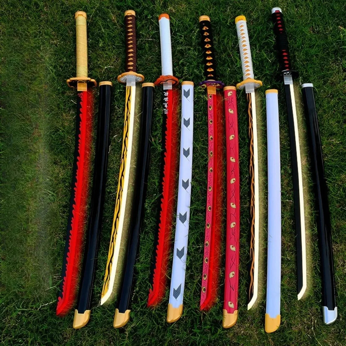 LED Light Demon Slayer Katana Luminous Sword Tomioka Giyuu Anime Cosplay Prop Knife Real Japanese Katana Samurai Lightsabre Toy