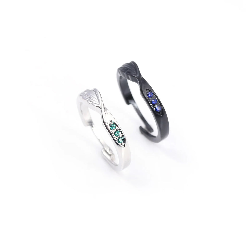 Brdwn Attack on Titan Unisex Eren Jager Mikasa Ackerman Cosplay Halloween Lovers Couple Ring