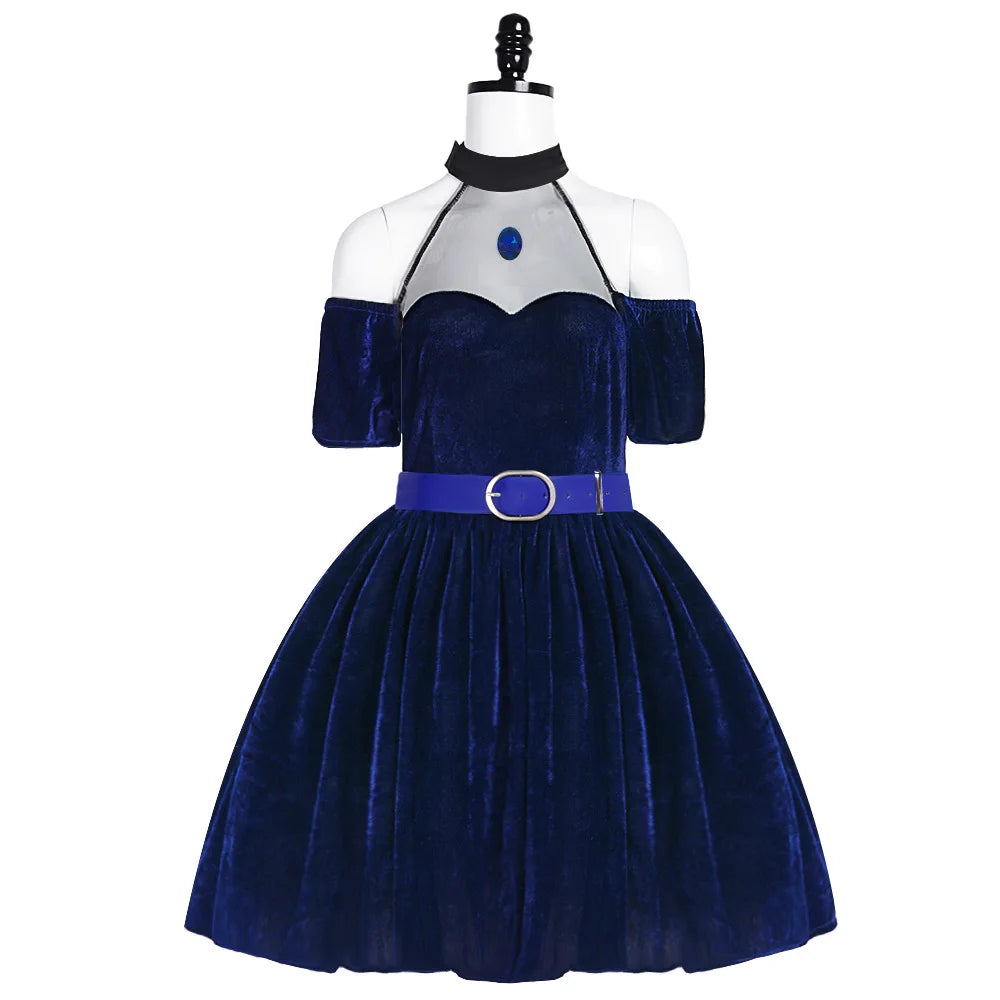 Anime Alien Stage Cosplay Wig Dress Belt Gloves Mizi Clematis Style Dress Halloween Carnival Character Role Play Stage Outfit