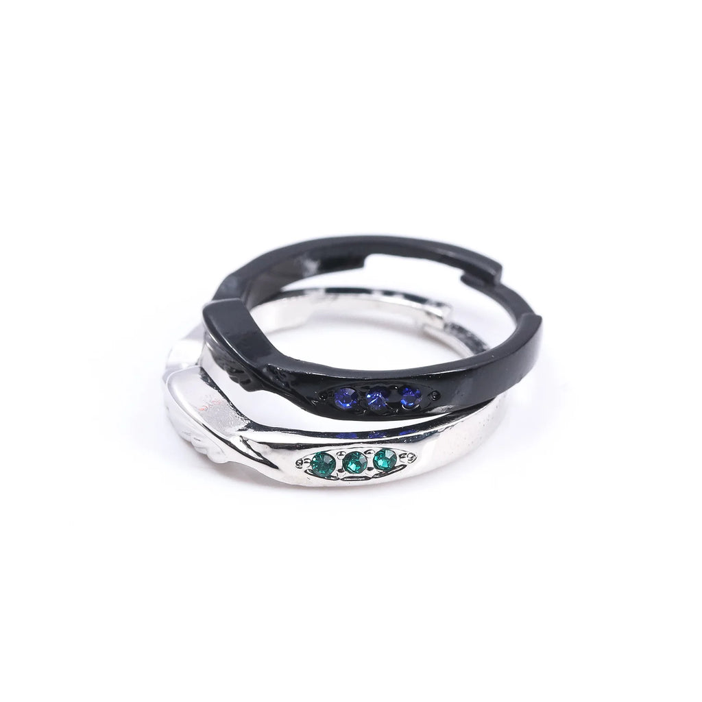 Brdwn Attack on Titan Unisex Eren Jager Mikasa Ackerman Cosplay Halloween Lovers Couple Ring